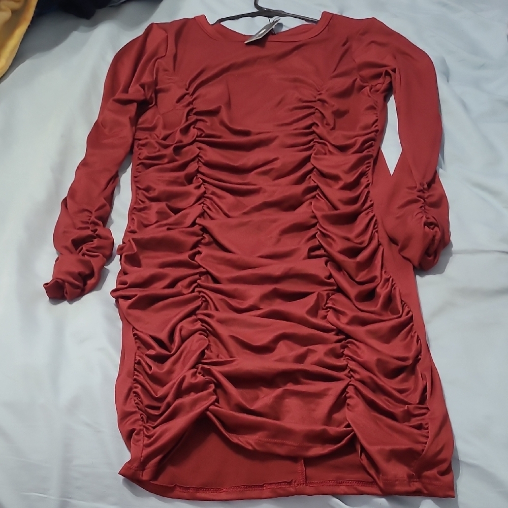 FashionNova XL Red Ruched Dress